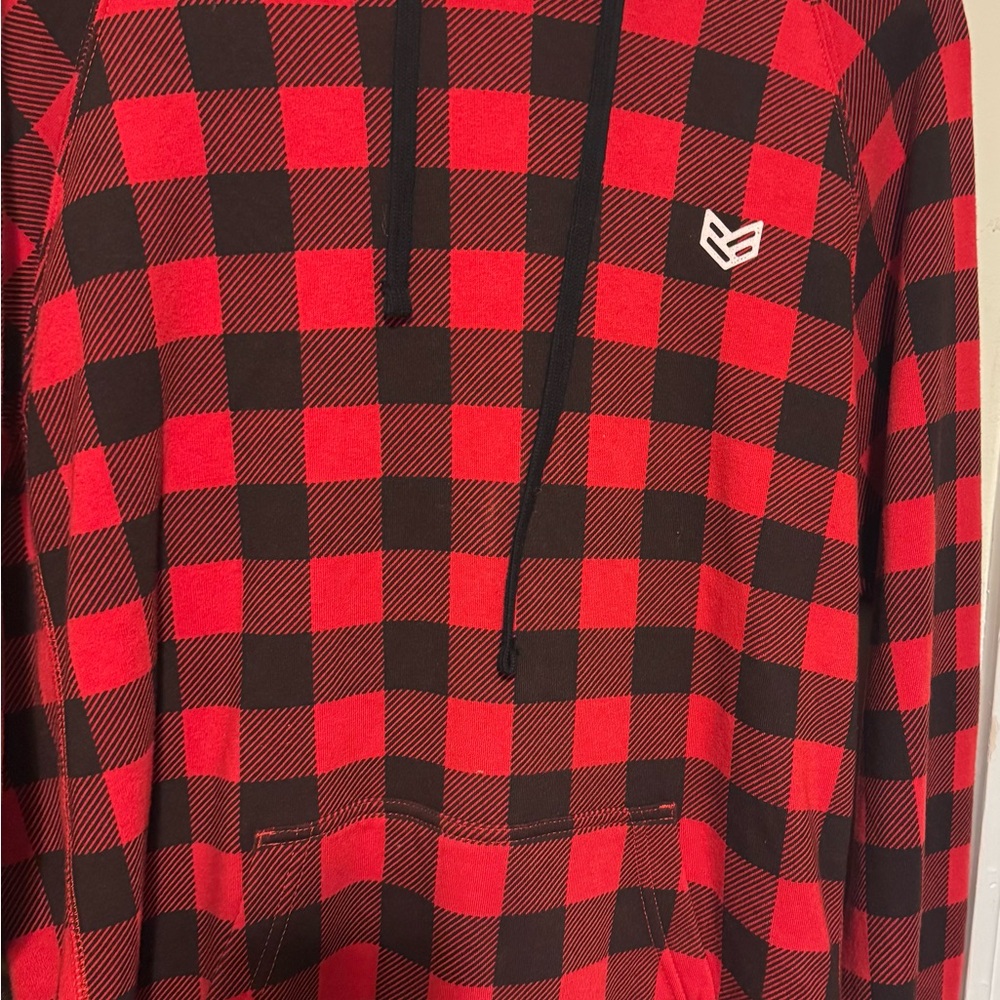 Red and Black Checkered Men's Hoodie